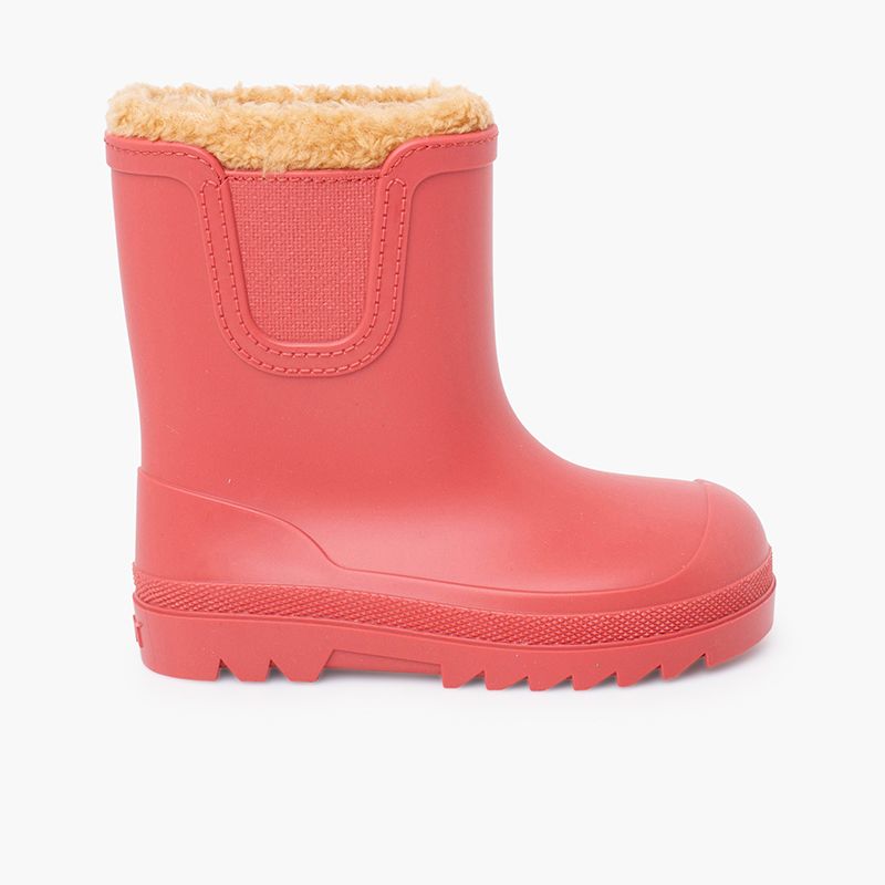 Bottes de pluie barefoot wide chelsea doublées effet mouton
