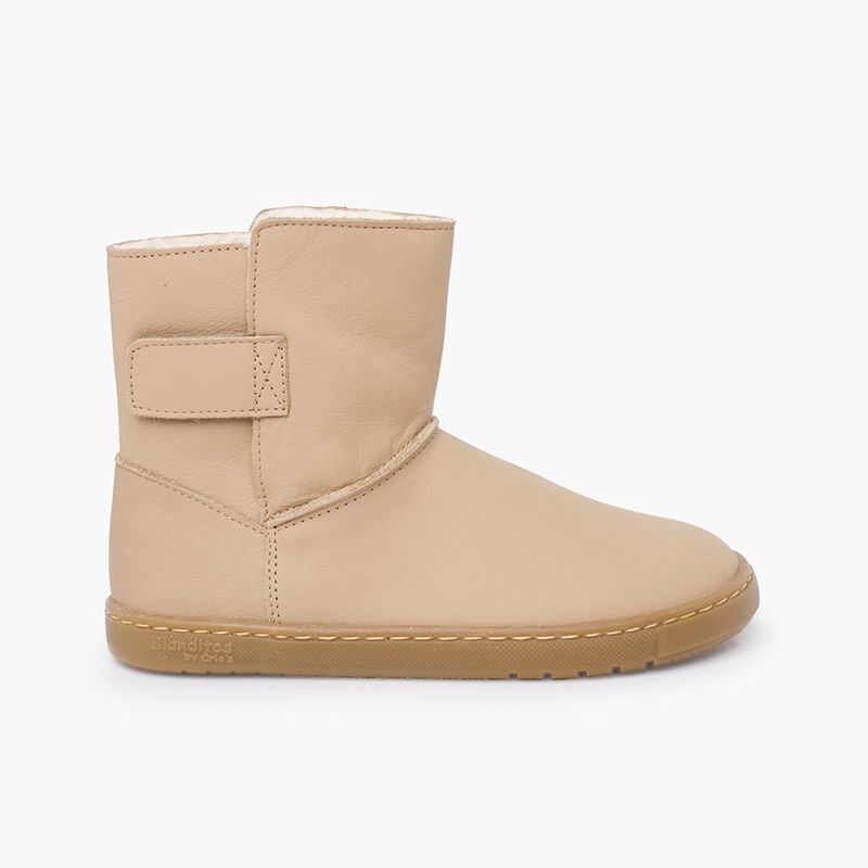 Bottes barefoot fille cuir fermeture à scratch