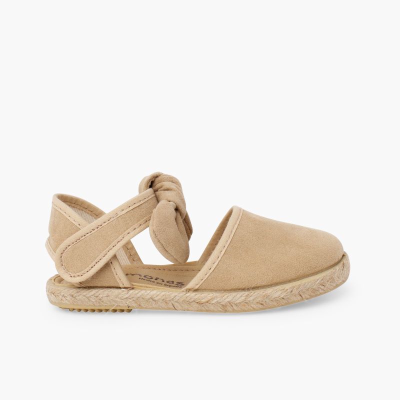 Espadrilles fille nœud effet suédé