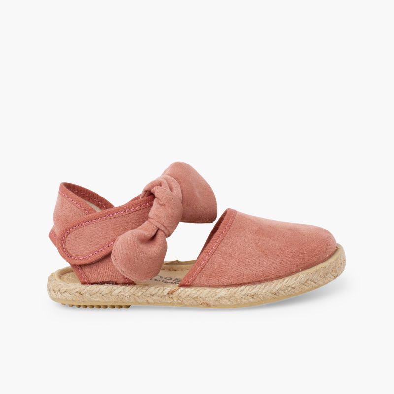 Espadrilles fille nœud effet suédé