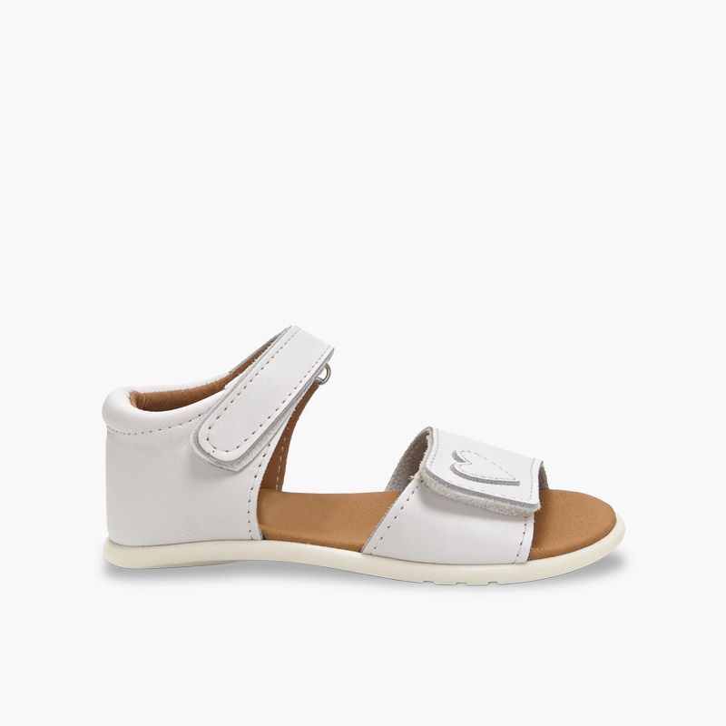 Sandales barefoot fille bride scratch cœur