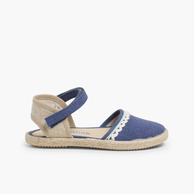 Espadrilles fille en toile et lin