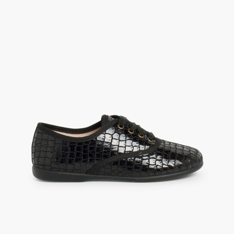 Chaussures Oxford Fille et Femme – Imitation Croco