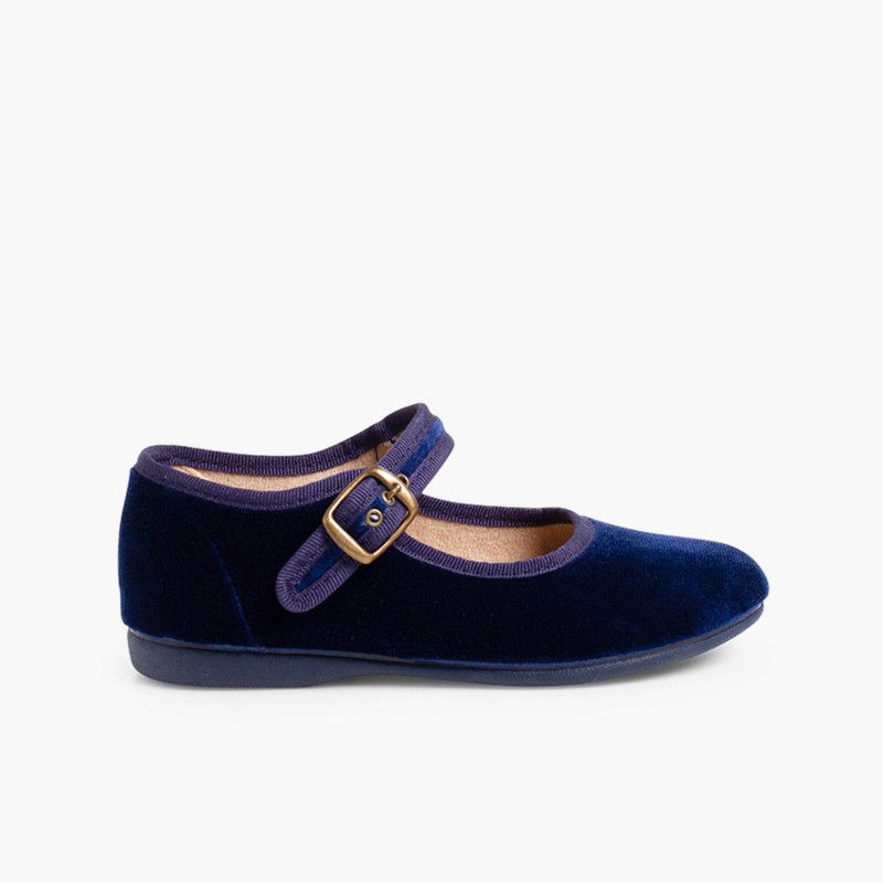Chaussures Babies Fille en Velours Fermeture à Boucle