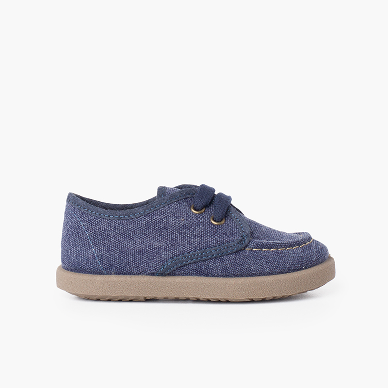 Chaussures Bateau Toile Casual Semelle Sport Bleu denim