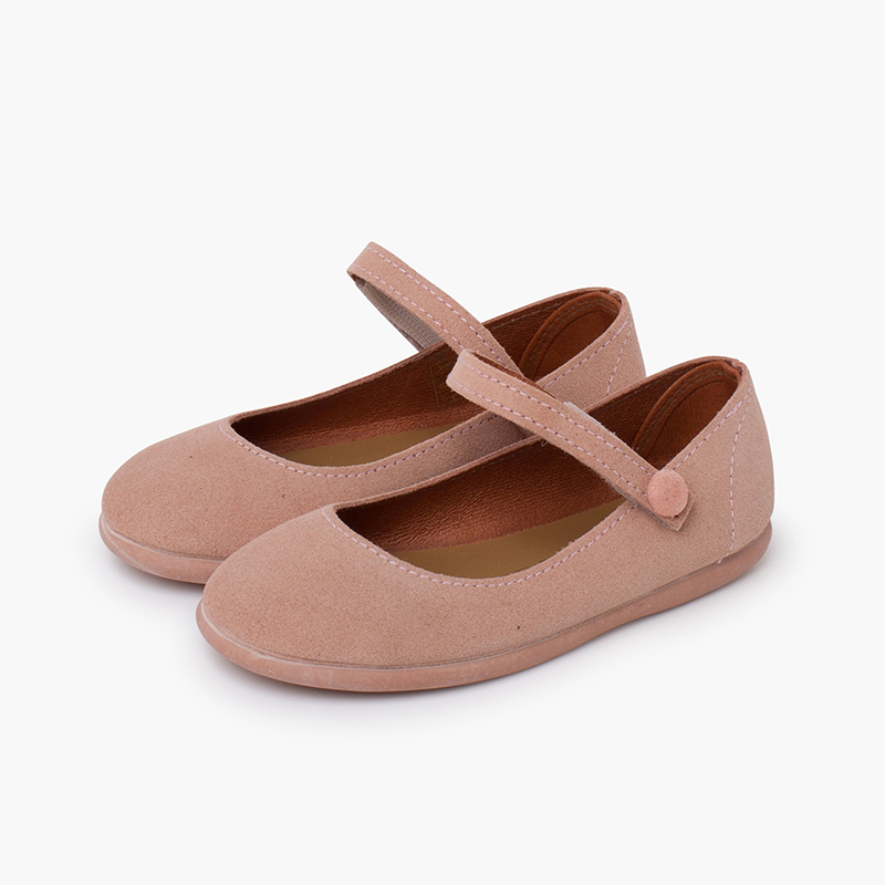 Chaussures babies en cuir velours